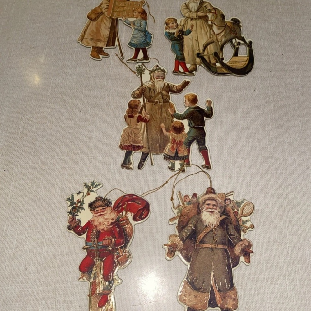 1989 Smithsonian Old World Christmas Cardboard Die‎ Cut Ornaments Lot